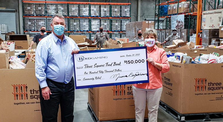 Boyd Gaming makes large contribution to 3 Square Food Bank on 10-22-20
