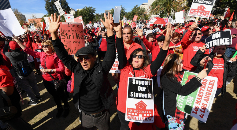 Image of teachers on strike in California CCSD Teachers Willing to Strike for Higher Pay