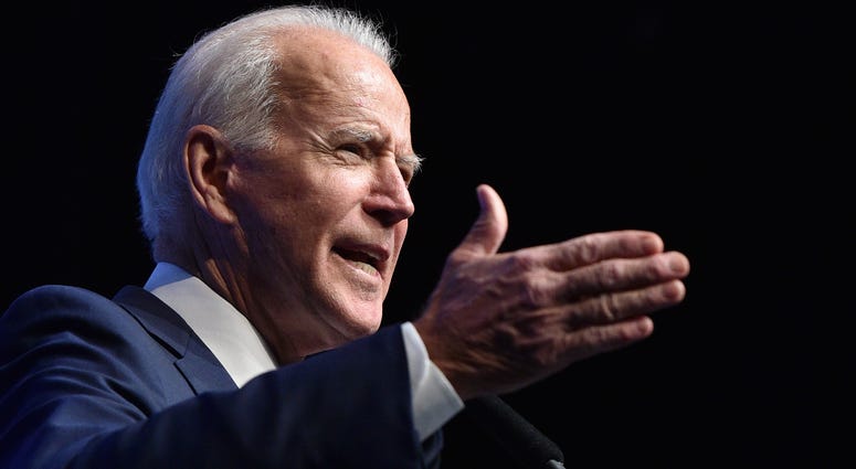 Democratic presidential candidate, former U.S Vice President Joe Biden speaks during the Nevada Democrats' "First in the West" event at Bellagio Resort & Casino on November 17, 2019