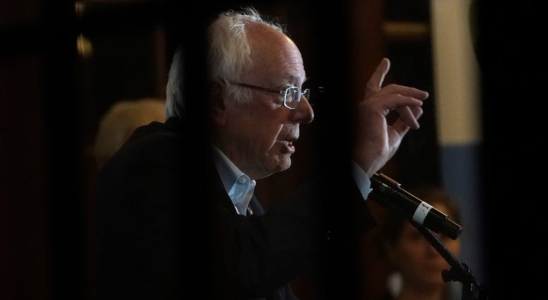 Democratic presidential candidate, Sen. Bernie Sanders speaks to the Organic Farmers Association at the Iowa Organic Association's 2019 Presidential Forum December 05, 2019 in Story City, Iowa