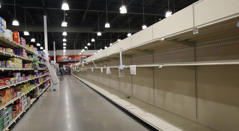 As the coronavirus continues to spread across the United States, stores like Shoprite had problems keeping up with the high demand for paper goods leading to empty shelves on March 14, 2020 in Plainview, New York