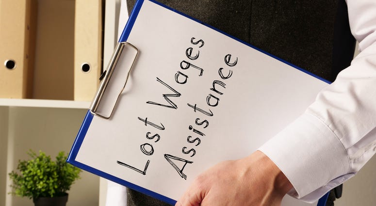 Lost Wages Assistance is shown on a conceptual business photo