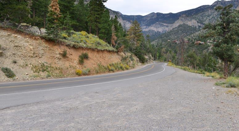 Kyle Canyon Road heading west toward Mt. Charleston