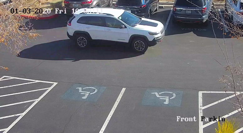 snapshot of vehicle wanted in mail theft 1-30-20