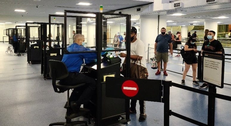 Barriers have been installed for TSA workers at McCarran Airport