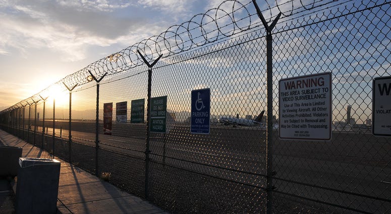 View from parking lot of Sunset McCarran viewing area