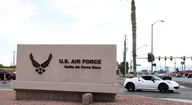 The entrance to Nellis Air Force Base