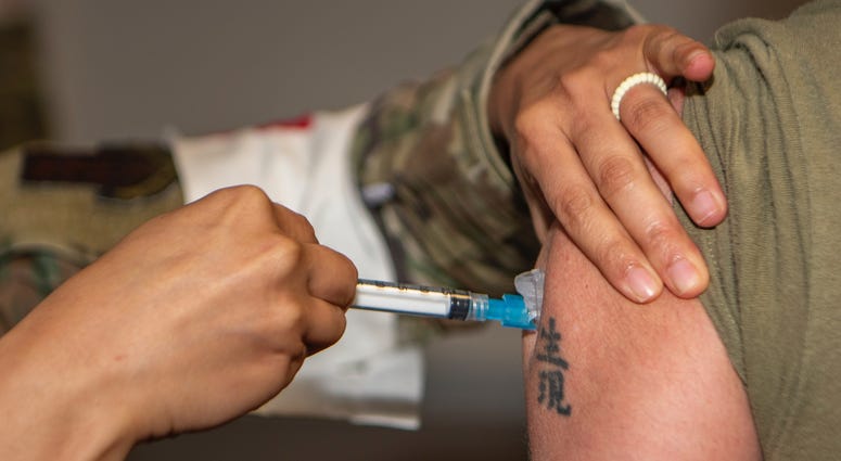 Nellis Air Force Base personnel receiving their Covid vaccinations on January 5th, 2021