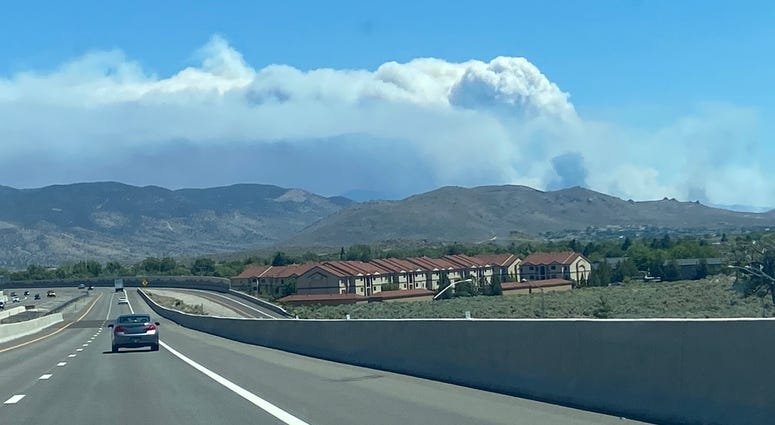 The Numbers Fire burning southeast of Reno