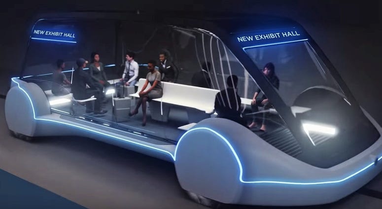 Schematic of people mover running under the LV Convention Center
