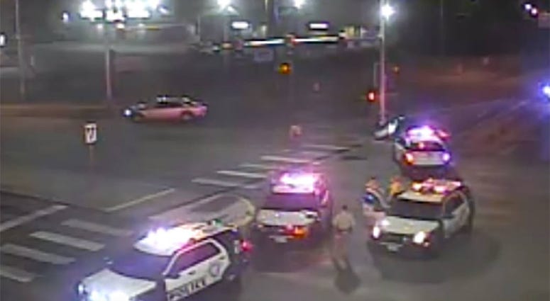 Scene of a robbery, chase and crash on 2-13-20