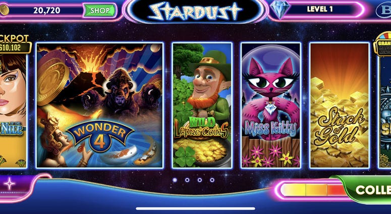 Shot of the new Stardust Social Casino App from Boyd Gaming