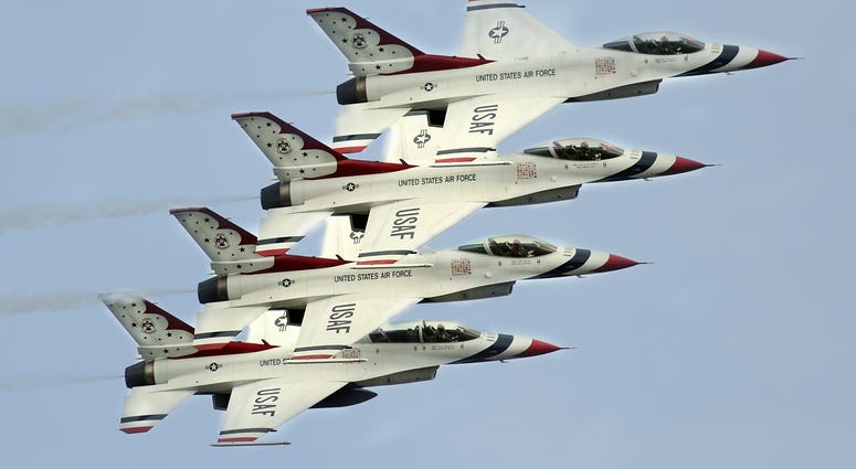 U.S. Air Force Thunderbirds flying in formation
