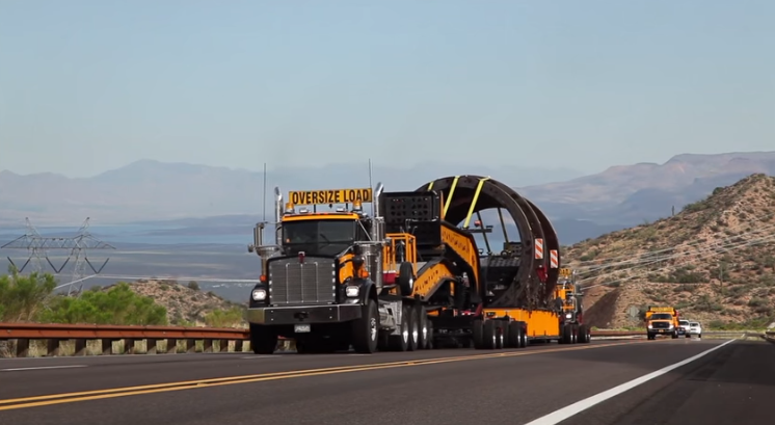 Road work going on through the Virgin River Gorge along I-15