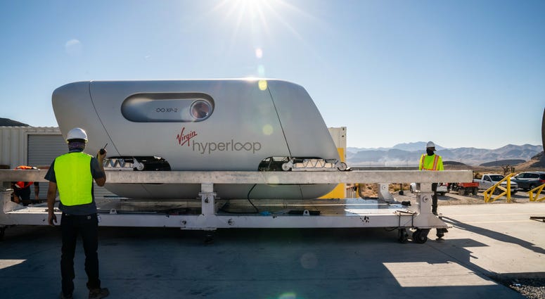 Virgin Hyperloop pod tested in Nevada desert on 11-8-20