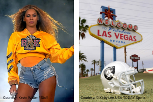 Beyonce Performing and Raiders Helmet Beyonce Performing and Raiders Helmet