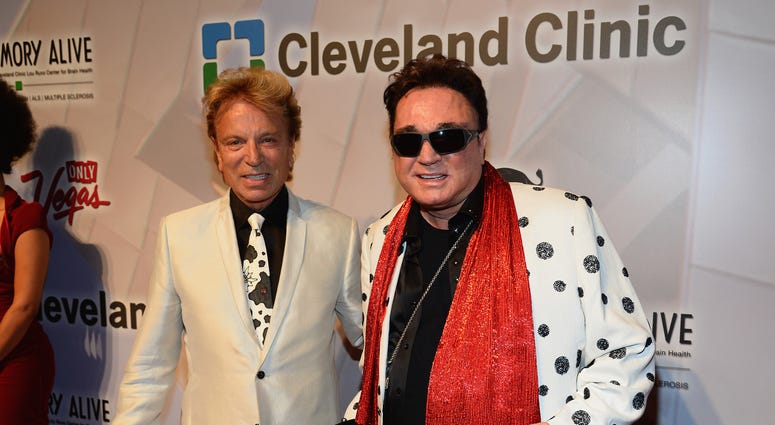 Siegfried Fischbacher (L) and Roy Horn attend the 18th annual Keep Memory Alive "Power of Love Gala" benefit for the Cleveland Clinic Lou Ruvo Center for Brain Health honoring Gloria Estefan and Emilio Estefan Jr. at the MGM Grand Garden Arena on April 26