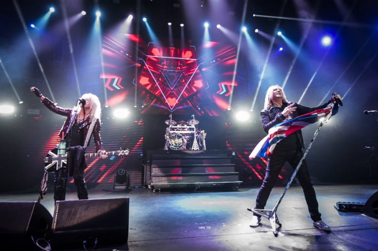 Def Leppard on stage during the Teenage Cancer Trust annual concert series, at the Royal Albert Hall, London Def Leppard on stage during the Teenage Cancer Trust annual concert series, at the Royal Albert Hall, London
