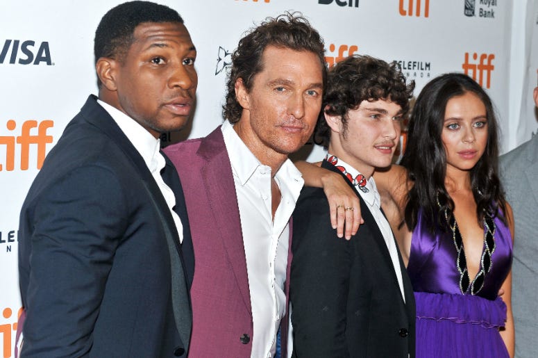 Jonathan Majors, Matthew McConaughey, Richie Merritt, Bel Powley. "White Boy Rick" Premiere - 2018 Toronto International Film Festival at the Ryerson Theatre. Jonathan Majors, Matthew McConaughey, Richie Merritt, Bel Powley. "White Boy Rick" Premiere - 2018 Toronto International Film Festival at the Ryerson Theatre.