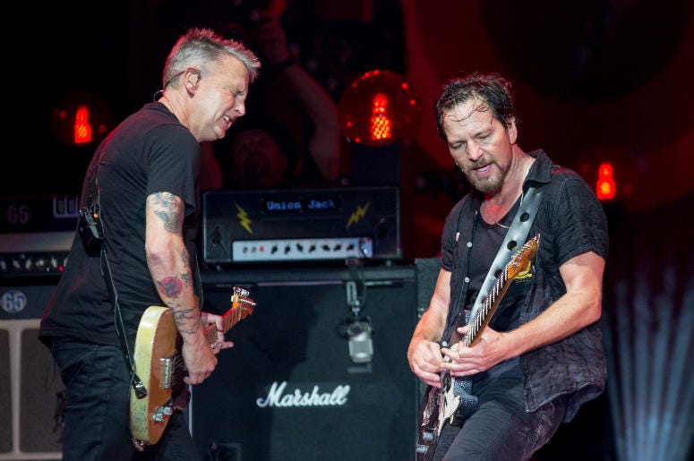 Mike McCready and Eddie Vedder of Pearl Jam Mike McCready and Eddie Vedder of Pearl Jam