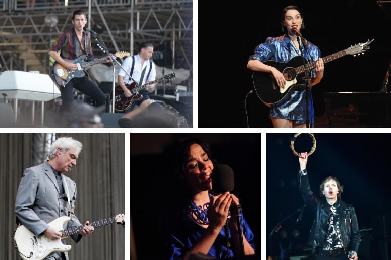 Arctic Monkeys, St. Vincent, Beck, Bjork, David Byrne Arctic Monkeys, St. Vincent, Beck, Bjork, David Byrne