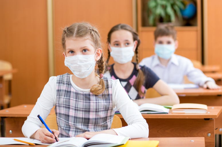 kids wearing masks