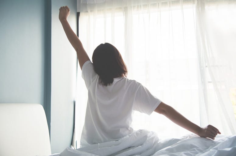 waking up