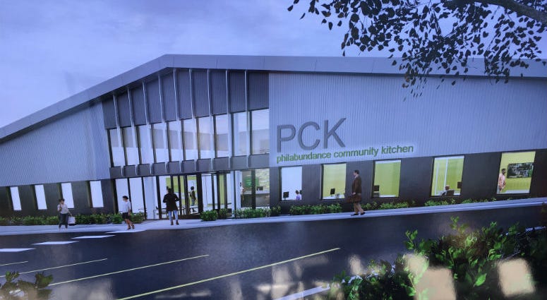 A photo of the new Philabundance building. Construction is underway on a new, larger facility for a job training program run by Philabundance. Construction is underway on a new, larger facility for a job training program run by Philabundance.
