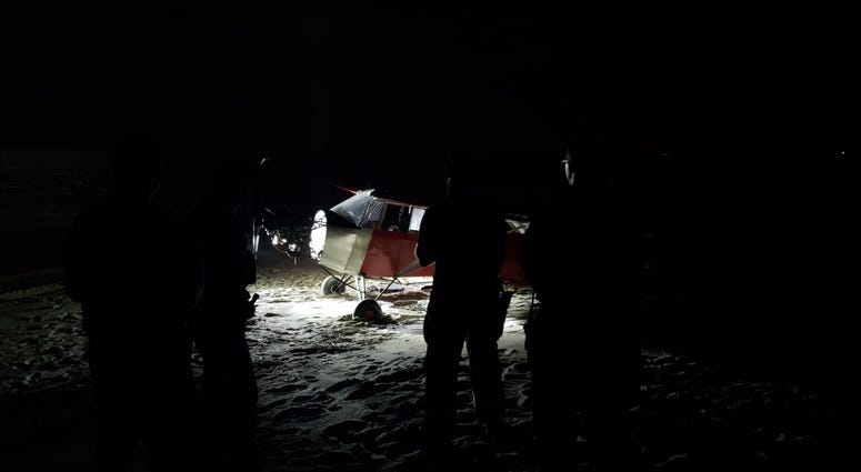 Authorities in Cape May say a plane illegally landed on an off-limits Coast Guard beach Sunday night, and the pilot is on the loose. U.S. Coast Guard Training Center Cape May