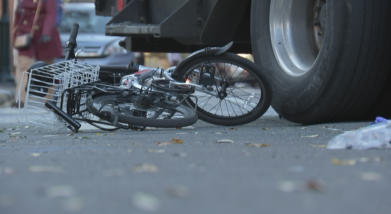 Bicyclist Emily Fredricks was struck by a recycling truck in 2017 and killed. Bicyclist Emily Fredricks was struck by a recycling truck in 2017 and killed.