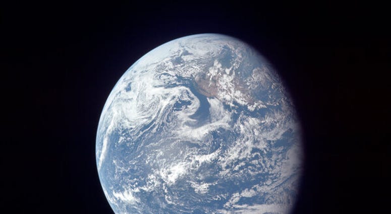 The Earth as seen from 49,000 nautical miles above the surface. The Earth as seen from 49,000 nautical miles above the surface.