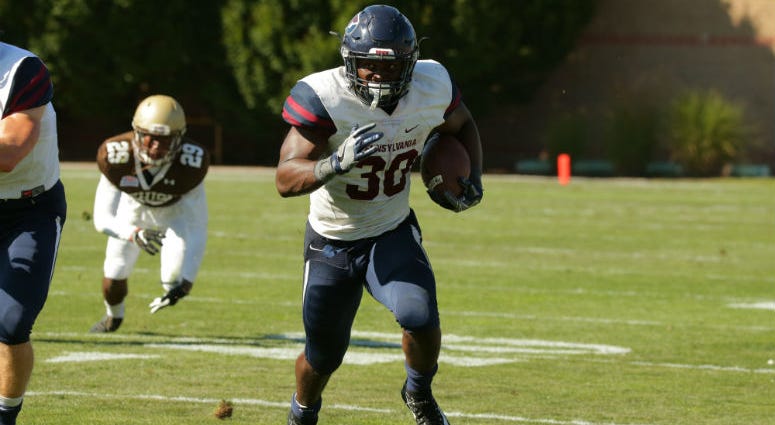 Senior running back Karekin Brooks is the fourth all-time leading rusher in Penn football history. Senior running back Karekin Brooks is the fourth all-time leading rusher in Penn football history.