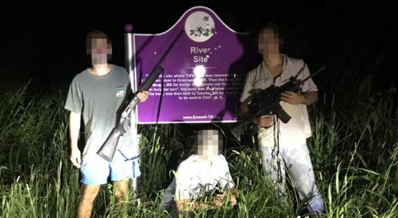 Three University of Mississippi students were suspended from their fraternity after a photo showing them posing with guns in front of a sign memorializing Emmett Till surfaced. Fraternity members suspended over Emmett Till photo