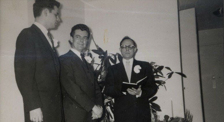 LGBT archivists in Philadelphia and California are trying to identify two men photographed on their wedding day at a time when gay marriage was considered taboo.