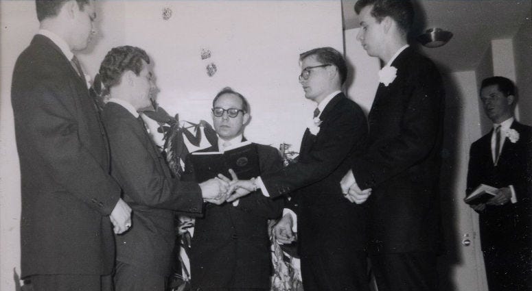 LGBT archivists in Philadelphia and California are trying to identify two men photographed on their wedding day at a time when gay marriage was considered taboo.