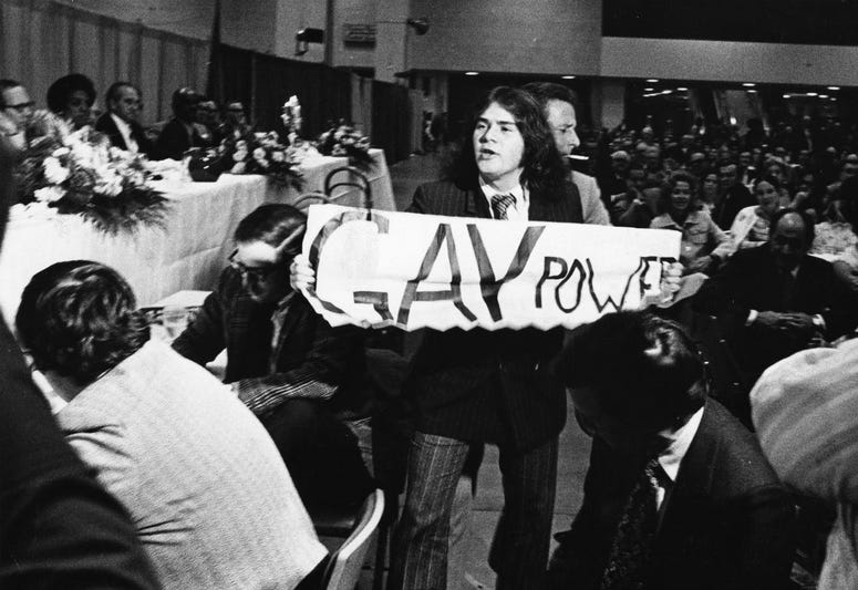 Mark Segal disrupts a 1972 Republican City Committee dinner at the Philadelphia Civic Center. Mark Segal disrupts a 1972 Republican City Committee dinner at the Philadelphia Civic Center.