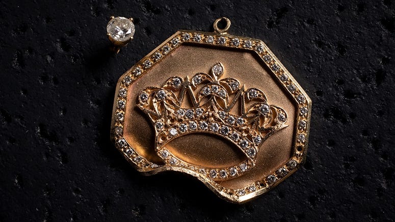 The Blockson Collection acquired TuPac's diamond stud earring from the cover of "All Eyez on Me," as well as the bullet dented gold and diamond crown medallion he wore during the infamous 1994 shooting and robbery at Qaad Studios in New York City. blockson shakur