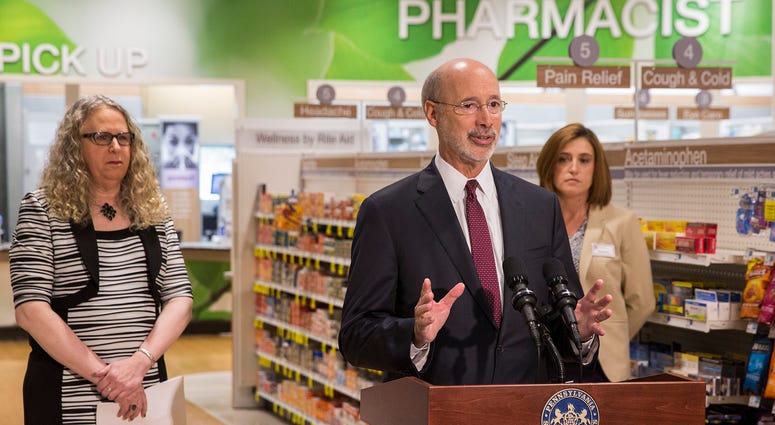 Gov. Tom Wolf discusses the availability of naloxone in Pennsylvania pharmacies during a press conference in Harrisburg, May 17, 2016. Gov. Tom Wolf discusses the availability of naloxone in Pennsylvania pharmacies during a press conference in Harrisburg, May 17, 2016.