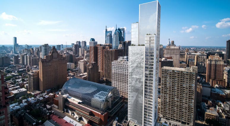 Artist rendering of the new 47-story condominium tower on South Broad Street.
