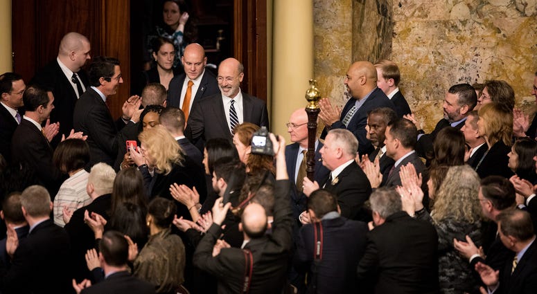 Gov. Tom Wolf leaves the Capitol after giving his budget address, Feb. 5, 2019. Gov. Tom Wolf leaves the Capitol after giving his budget address, Feb. 5, 2019.