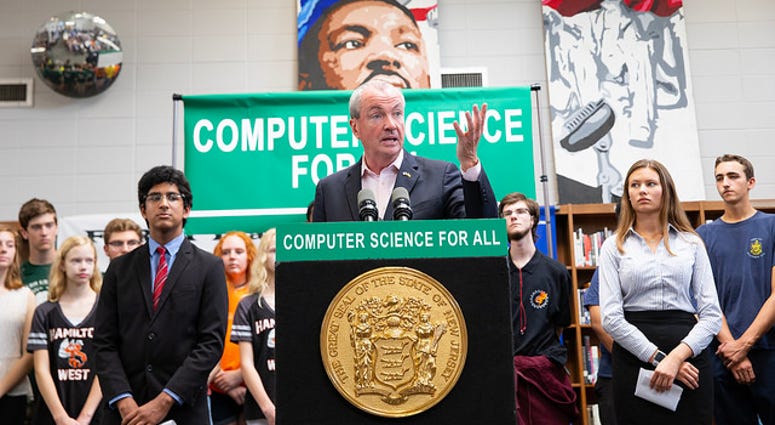 Gov. Phil Murphy announces computer science education initiatives at Steinert High School in Hamilton Township on Oct. 3, 2018. Gov. Phil Murphy announces computer science education initiatives at Steinert High School in Hamilton Township on Oct. 3, 2018.