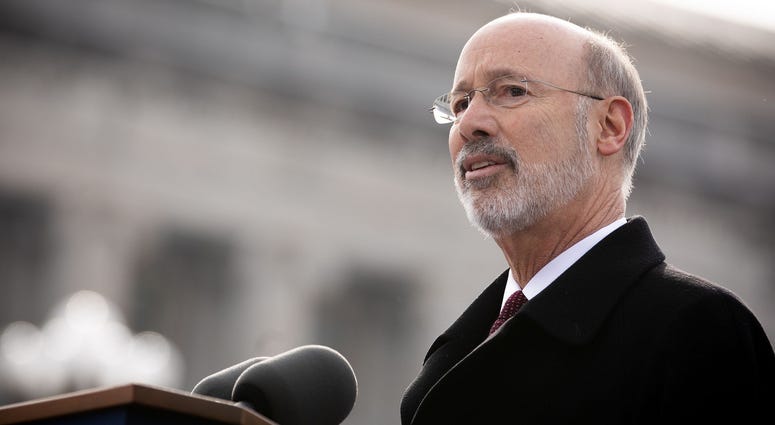 Gov. Tom Wolf speaks at his 2019 inauguration, Jan. 15, 2019, Harrisburg, Pennsylvania. Gov. Tom Wolf speaks at his 2019 inauguration, Jan. 15, 2019, Harrisburg, Pennsylvania.