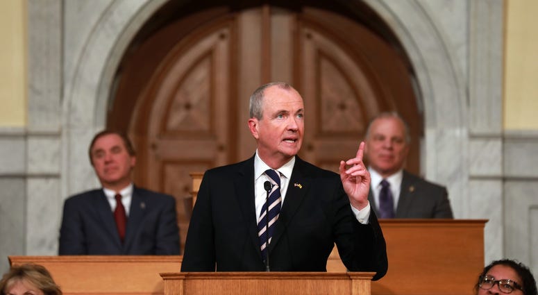 Gov. Phil Murphy delivers his first State of the State address in Trenton, New Jersey, on Jan. 15, 2019. Gov. Phil Murphy delivers his first State of the State address in Trenton, New Jersey, on Jan. 15, 2019.