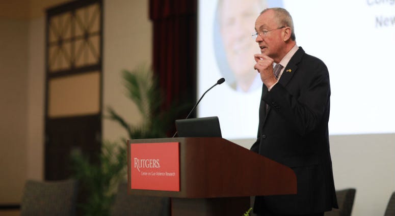 Governor Phil Murphy holds opening remarks in “Preventing Gun Violence in NJ: A Call to Action” hosted by the gun violence research center on Tuesday April 23, 2019. Governor Phil Murphy holds opening remarks in “Preventing Gun Violence in NJ: A Call to Action” hosted by the gun violence research center on Tuesday April 23, 2019.