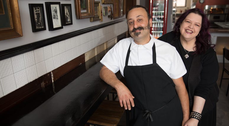 Stina restaurant chef Haralampus Bobby Saritsoglou and co-owner Christina Kallas-Saritsoglou. Stina co-owners