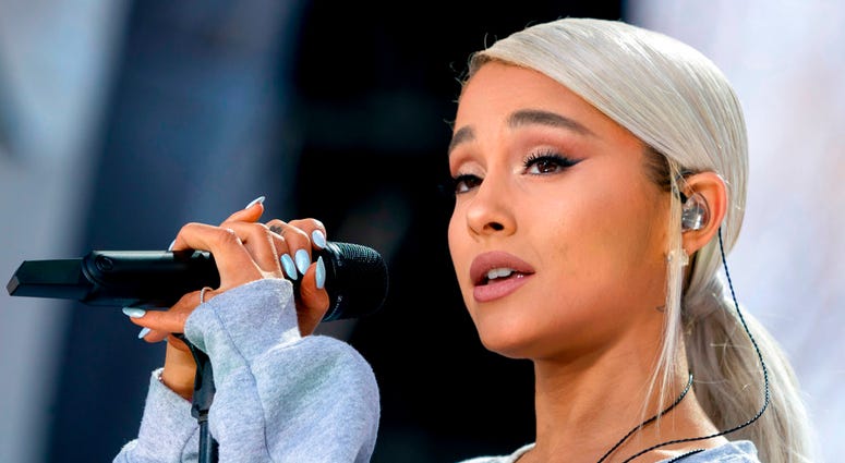 In this March 24, 2018 file photo, Ariana Grande performs "Be Alright" during the "March for Our Lives" rally in support of gun control in Washington. Grande has released her first song since a 2017 terrorist attack during her concert in the United Kingdo In this March 24, 2018 file photo, Ariana Grande performs "Be Alright" during the "March for Our Lives" rally in support of gun control in Washington. Grande has released her first song since a 2017 terrorist attack during her concert in the United Kingdo
