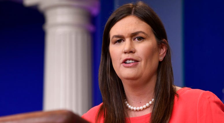 White House press secretary Sarah Huckabee Sanders speaks during the daily briefing at the White House. White House press secretary Sarah Huckabee Sanders speaks during the daily briefing at the White House.