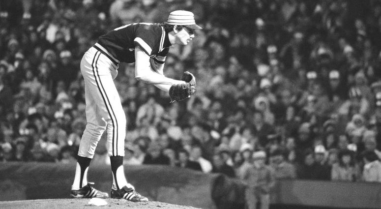 In this Oct. 10, 1979, file photo, Pittsburgh Pirates pitcher Bruce Kison delivers to a Baltimore Orioles batter during Game 1 of the baseball World Series, in Baltimore, Md. In this Oct. 10, 1979, file photo, Pittsburgh Pirates pitcher Bruce Kison delivers to a Baltimore Orioles batter during Game 1 of the baseball World Series, in Baltimore, Md.