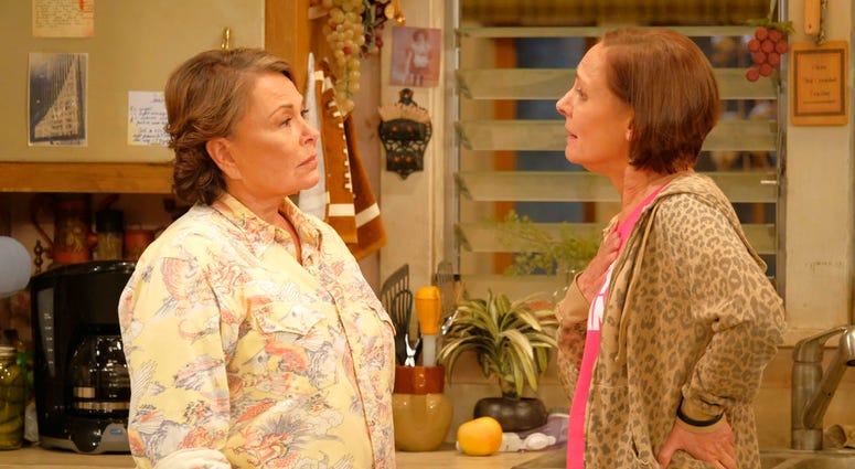 In this image released by ABC, Roseanne Barr, left, and Laurie Metcalf appear in a scene from the reboot of the popular comedy series "Roseanne." In this image released by ABC, Roseanne Barr, left, and Laurie Metcalf appear in a scene from the reboot of the popular comedy series "Roseanne."