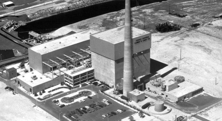 This July 12, 1972 file photo shows the Oyster Creek nuclear power plant in Lacey Township, N.J. Federal regulators say America’s oldest nuclear power plant will shut down Sept. 17, 2018. This July 12, 1972 file photo shows the Oyster Creek nuclear power plant in Lacey Township, N.J. Federal regulators say America’s oldest nuclear power plant will shut down Sept. 17, 2018.